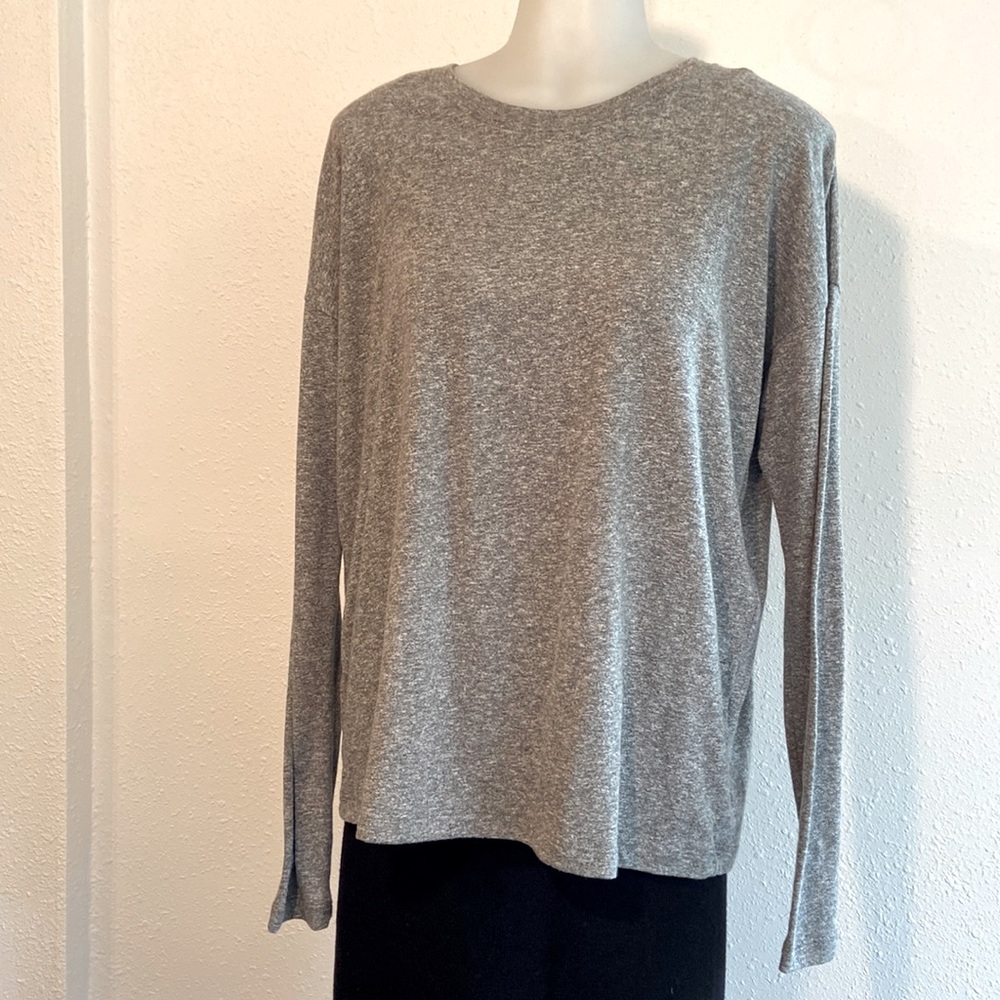 Madewell Ex-Boyfriend Long Sleeve Tee Small Gray